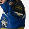 Blue Vanson Leather Motorcycle Jacket