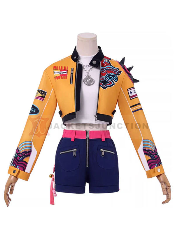 kpop demon hunters rumi yellow jacket outfit