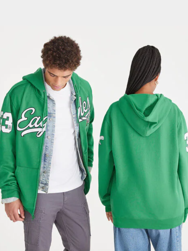 Aeropostale Eagles Script Full-Zip Hoodie Green