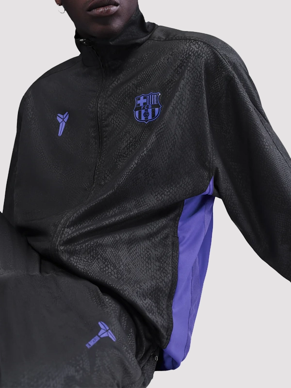 Barcelona Nike 2025-26 Mamba Away Black Track Jacket