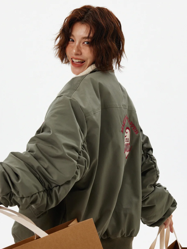 Boa Lapel Casual Padded Oversized Jacket