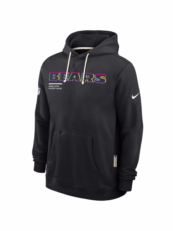 Chicago Bears Nike Black 2025 NFL Crucial Catch Sideline Standard Issue Dri-FIT Hoodie