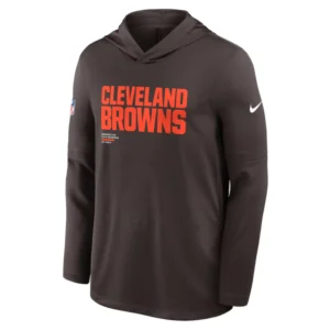 Cleveland Browns Sideline Performance Long Sleeve Hoodie T-Shirt