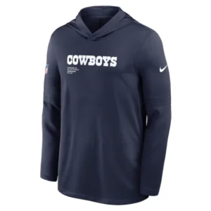 Dallas Cowboys Sideline Performance Long Sleeve Hoodie T-Shirt Blue