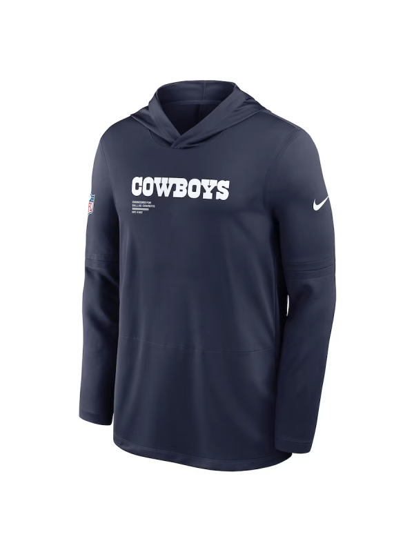 Dallas Cowboys Sideline Performance Long Sleeve Hoodie T-Shirt Blue