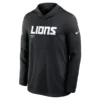 Detroit Lions Sideline Performance Long Sleeve Hoodie T-Shirt Black