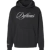 Embroidered Script Logo Deftones Hoodie Black