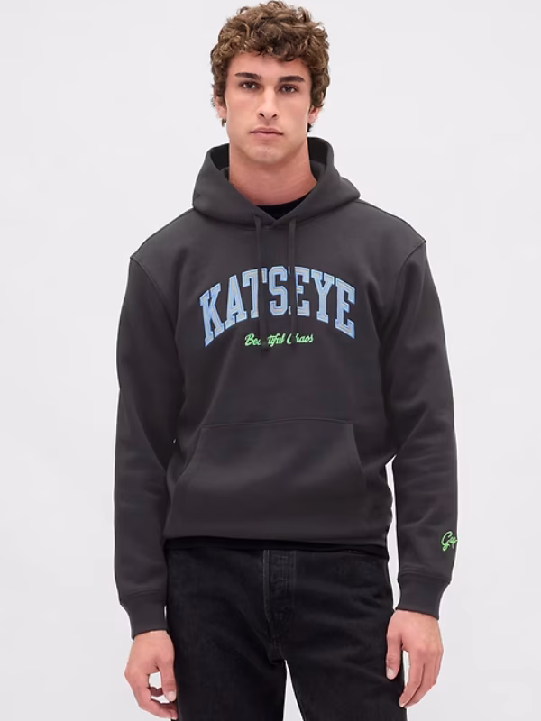 Gap KATSEYE Logo Relaxed Hoodie Black