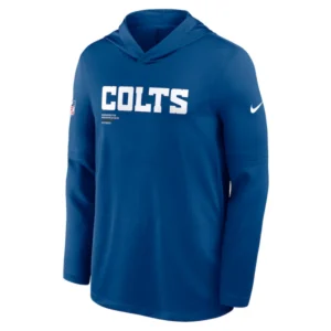 Indianapolis Colts Sideline Performance Long Sleeve Hoodie T-Shirt