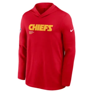 Kansas City Chiefs Sideline Performance Long Sleeve Hoodie T-Shirt