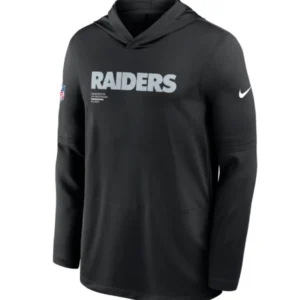Las Vegas Raiders Nike Sideline Performance Long Sleeve Hoodie T-Shirt Black