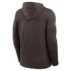 Men's Cleveland Browns Nike Brown Sideline Pure Fury Performance Long Sleeve Hoodie T-Shirt