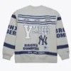 Men's Heather Gray New York Yankees All Over Print Vintage Fleece Crewneck Sweatshirt