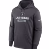 Men's Las Vegas Raiders Nike Anthracite Toss Sweep Performance Pullover Hoodie