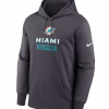 Men's Miami Dolphins Nike Anthracite Toss Sweep Performance Pullover Hoodie