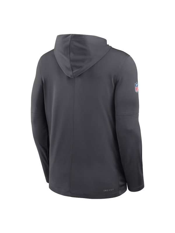Men's Nike Anthracite Dallas Cowboys Sideline Pure Fury Performance Long Sleeve Hoodie T-Shirt