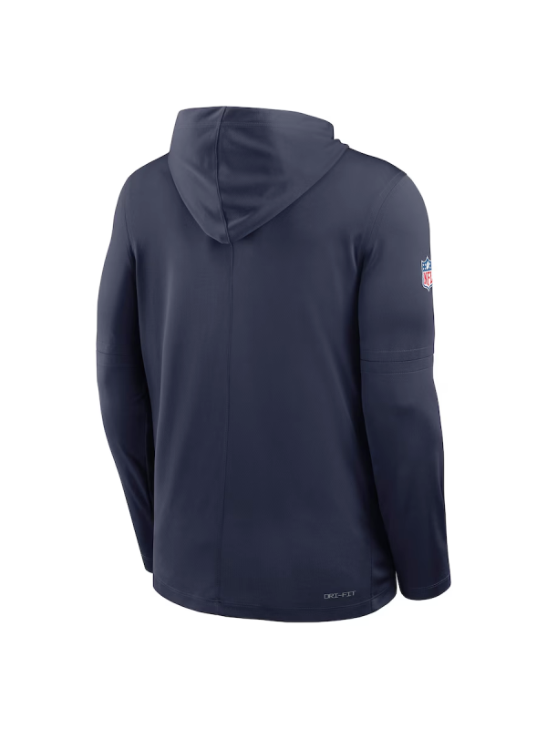 Men's Nike Navy Dallas Cowboys Sideline Pure Fury Performance Long Sleeve Hoodie T-Shirt