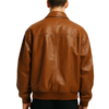 Men’s Oversized Front Pockets Bomber Leather Jacket