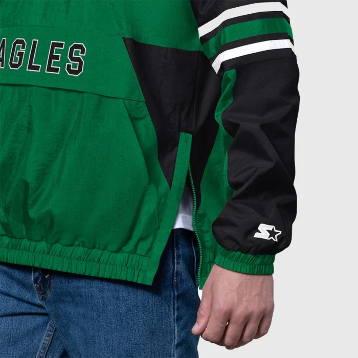 Mens-Starter-Kelly-Green-Philadelphia-Eagles-Vintage-Logo-Prospect-Half-Zip-Pullover-Jacket