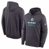 Miami Dolphins Nike Anthracite Toss Sweep Performance Hoodie Black