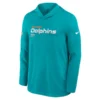 Miami Dolphins Sideline Performance Long Sleeve Hoodie T-Shirt