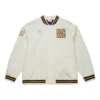 Mitchell and Ness John Cena Satin Bomber Jacket Cream
