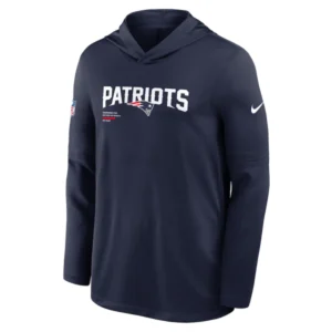 New England Patriots Sideline Performance Long Sleeve Hoodie T-Shirt