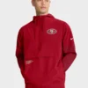 Nike San Francisco 49ers Sideline Anorak Half-Zip Hoodie Jacket Red