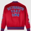 OVO x New Era x MLB Montreal Expos Red Satin Varsity Jacket