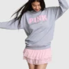 PINK x LoveShackFancy Oversized Sweatshirt Grey