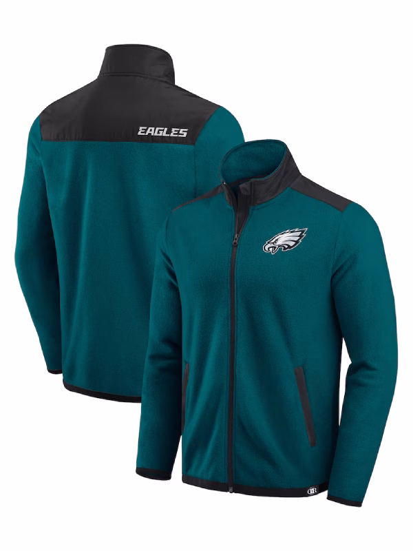Philadelphia Eagles Color Block Polar Fleece Jacket Kelly Green