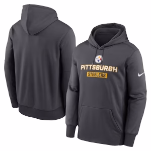 Pittsburgh Steelers Nike Anthracite Toss Sweep Performance Hoodie Black