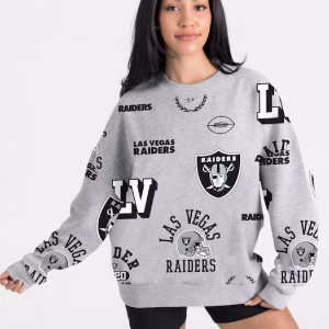 Raiders Gameday Couture Always On Repeat Sweatshirt Grey