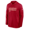 San Francisco 49ers Sideline Performance Long Sleeve Hoodie T-Shirt Red