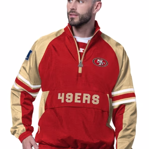 San Francisco 49ers Starter Prospect Half-Zip Jacket Red & Gold