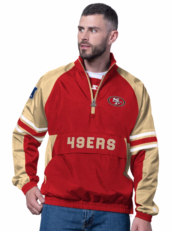 San Francisco 49ers Starter Prospect Half-Zip Jacket Red & Gold