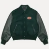 Stussy Script Oval Varsity Jacket Green