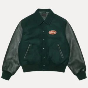 Stussy Script Oval Varsity Jacket Green