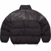 Supreme Black Leather Yoke Puffer Jacket
