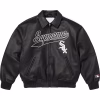 Supreme Chicago White Sox Leather Varsity Jacket Black