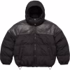 Supreme Leather Yoke Black Puffer Jacket
