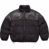 Supreme Leather Yoke Puffer Jacket Black