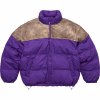 Supreme Leather Yoke Puffer Jacket Purple