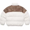 Supreme White Leather Yoke Puffer Jacket