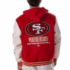 The Wild Collective 49ers Hooded Varsity Jacket