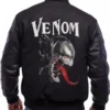 Venom Design Embroidery Varsity Jacket Black