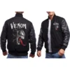 Venom Embroidery Black Varsity Jacket