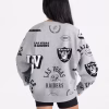 Women's Las Vegas Raiders Gameday Couture Heather Gray Always On Repeat Fleece Sweatshirt