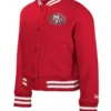 Youth New Era Scarlet San Francisco 49ers Chenille Applique Fleece Full-Snap Jacket
