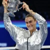 2025 US Open Aryna Sabalenka Silver Crop Jacket